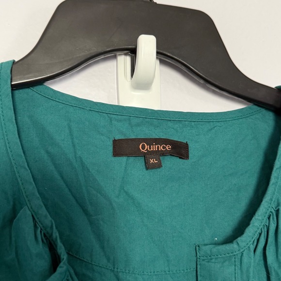 Quince 100% Organic Cotton Poplin Tiered Maxi Dress in Garden Green - XLarge - Picture 3 of 6